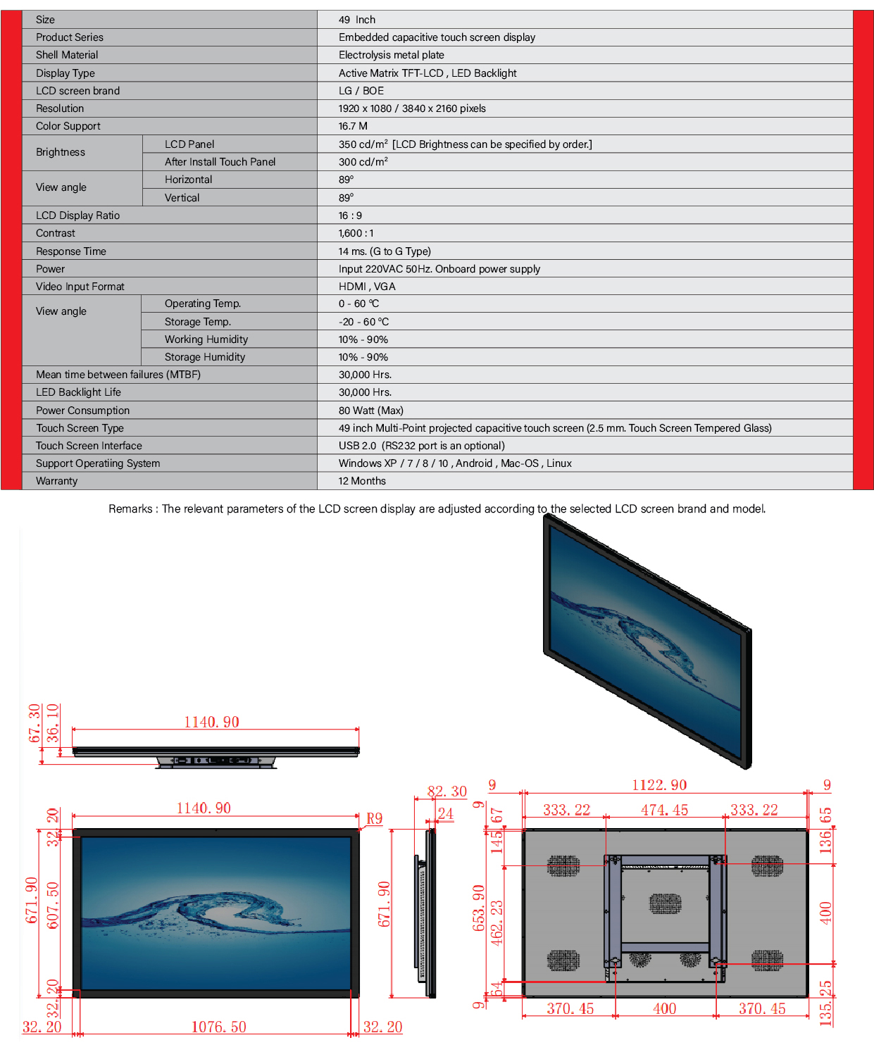 TOUCH SCREEN DISPLAY